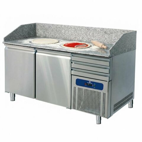 MASTRO Pizzatisch 1600 mm mit 2 Türen 600x400 mm, 3 Schubladen EN