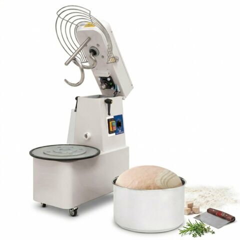 MASTRO Spiralteigkneter auf Räder, 35 kg/41 Liter, Timer abnehmbarer Kessel