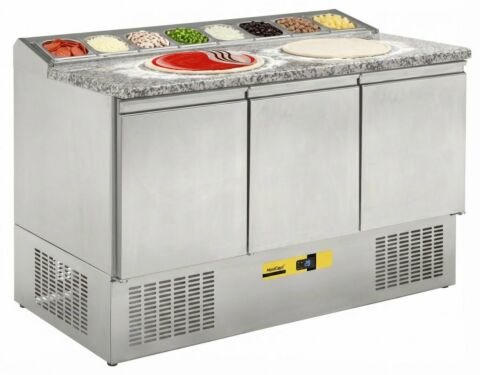 NordCap Pizzatisch Belegstation Saladette SL 3-BLG, 1350x700x830 mm
