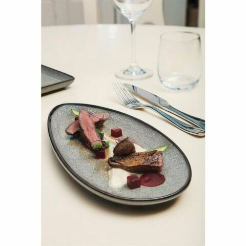 Olympia Mineral blattförmige Teller 30,5 x 14,5cm, Porzellan (6 Stück)-Gastro-Germany