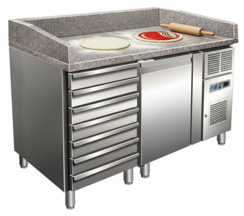 Pizzakühltisch 1610, 1515x800x1000 mm inkl. Aufkantung
