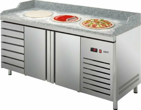 Pizzakühltisch Pizza PKT 2007 2 Türen und 7 Teigschubladen, Breite 2017mm

