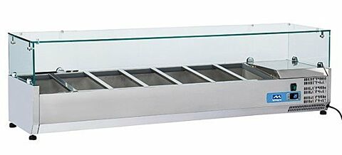 MASTRO Kühlaufsatzvitrine 5x GN 1/3 + 1x GN 1/2, Breite 1600mm