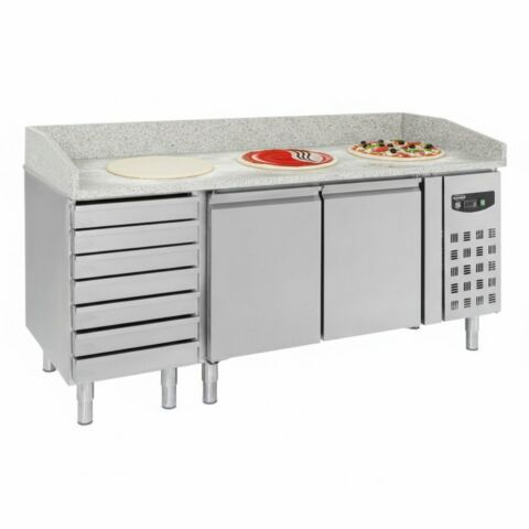 Pizzatisch Standard Line – 2 Türen, 7 Teigschubladen, Breite 2025mm