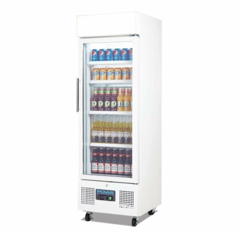 Polar Display Glastür Kühlschrank, 218L, 53x57,5x169,2cm-Gastro-Germany