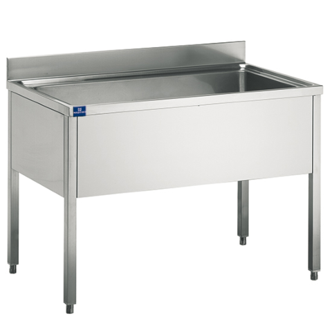 MASTRO Topfspültisch mit Aufkantung, ohne Ablageboden, 1200x700 mm