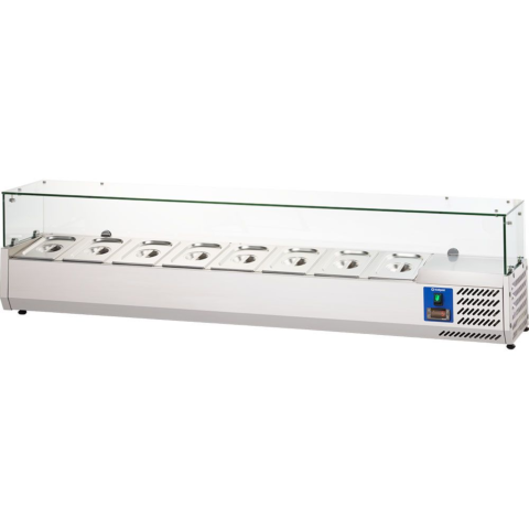 STARLINE Pizzakühlaufsatz mit Glasabdeckung, 8x GN1/4