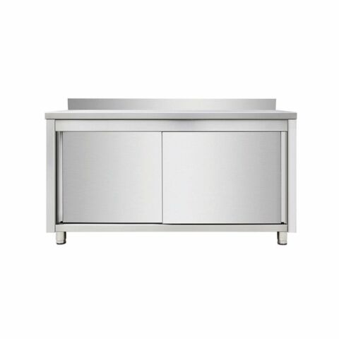Edelstahl Arbeitsschrank Breite 1500×700 mm mit Aufkantung & Schiebetüren
