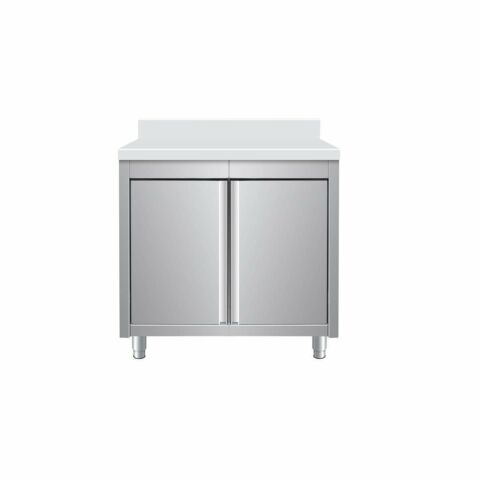 Edelstahl Arbeitsschrank Breite 800×700 mm mit Aufkantung & Flügeltüren