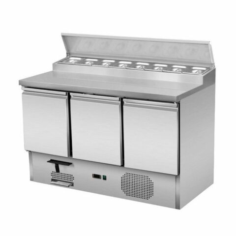 Skyrainbow Saladette 3 Türen mit Kühlaufsatz, Breite 1370×700 mm