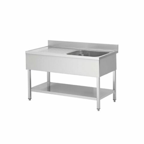 Spültisch 1 Becken rechts, mit Grundboden und Aufkantung, Breite 1000 mm