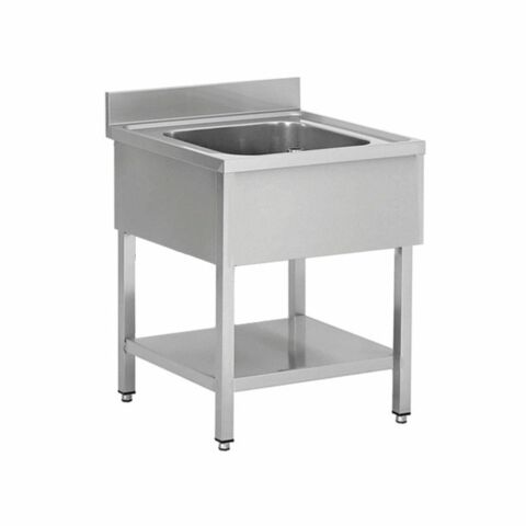 Spültisch 1 Becken mittig, mit Grundboden und Aufkantung, Breite 700 mm