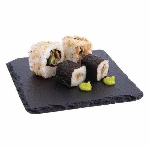 Viereckige Schieferplatten 13 x 13cm (4 Stück)-Gastro-Germany