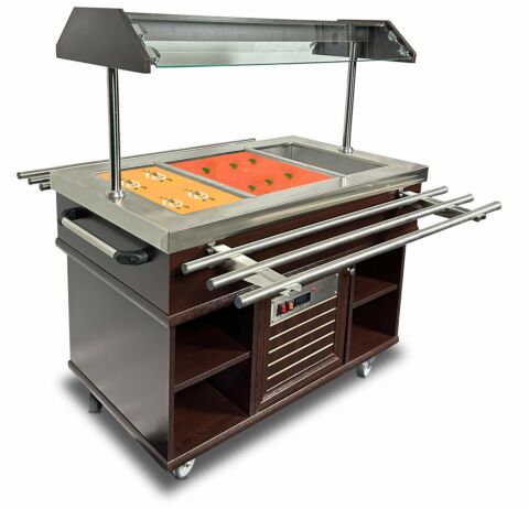 Heisses Buffet, Wärmebuffet mit Tablettrutsche für 3x GN1/1