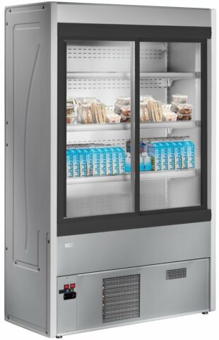 Wandkühlregal Aurin 2 150 mit Schiebetüren 0,84 kW, 1500 mm-Gefüllt