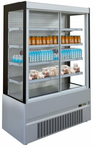 Wandkühlregal Edelstahl Cronus 1510 mit Schiebetüren 0,94 kW, 1510 mm-Gefüllt