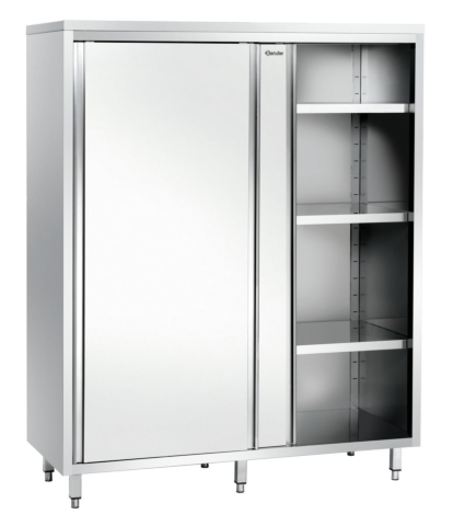 BARTSCHER Edelstahl Hochschrank 600, Schiebetüren, 1200x600x2000mm