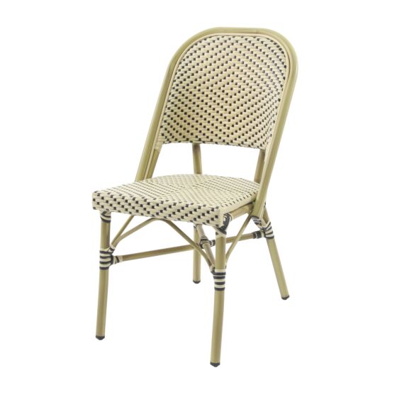 Bistrostuhl Viva-O Rattan Bambus-Wei/Schwarz, stapelbar | Gastro Germany