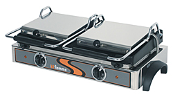 Kontaktgrill mit 2 Gusseisenplatten, gerillt/gerillt, 550x245 mm