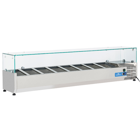 MASTRO Kühlaufsatzvitrine 8x GN 1/4, Breite 1800mm