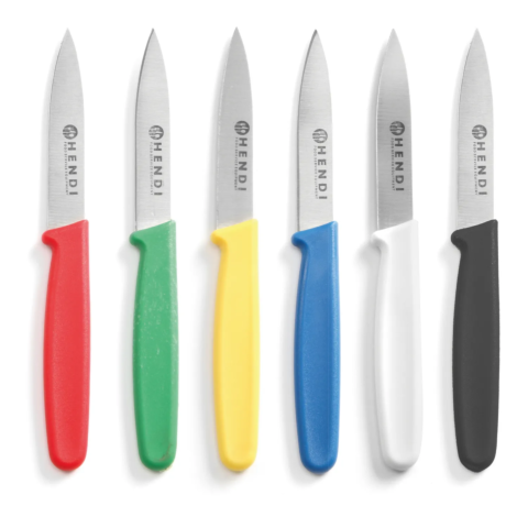 Schälmesser Set aus 6 Farben, Klinge 75mm, Länge 175mm