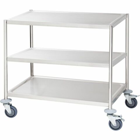 Servierwagen mit drei Borden à 800x500 mm, ohne Griff