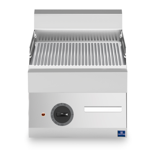 MASTRO Elektro-Grillplatte, verchromt gerillt 4,5kW 400V, Breite 400mm
