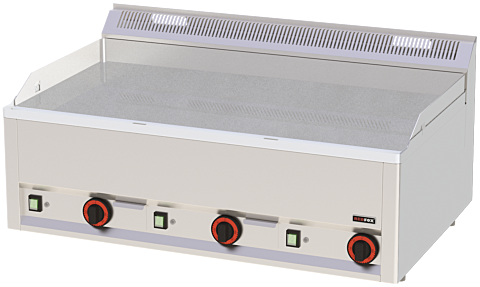 Elektro-Grillplatte 3 Heizzonen glatt hartverchromt Auftischgerät – Edelstahl Profi Grillplatte