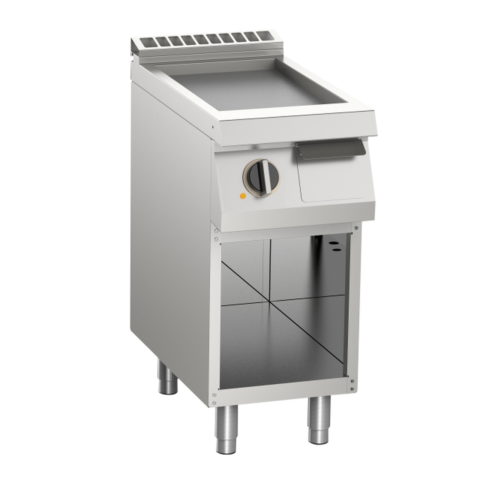 Elektro-Grillplatte glatt verchromt 7,5kW 1 Heizzone offener Unterbau