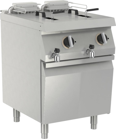 Elektro-Fritteuse 2 Becken je 10 Liter Standgerät 18 kW mit Klappheizung
