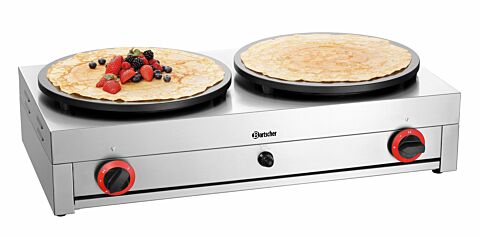 Bartscher Gas Crêpe-Backgerät 2CP400G, 2 Backplatte 