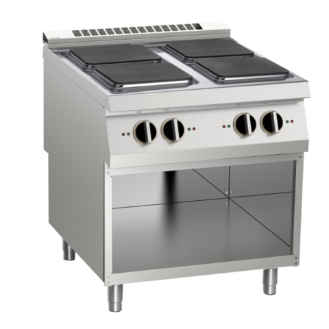Elektro-Herd 4 Platten 16 kW mit offenem Unterbau