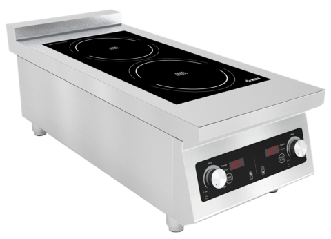 Induktion Auftischkochfläche 2 Kochzonen 400 mm 10 kW, Tischgerät