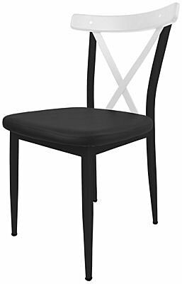Cafe Stuhl Charlie G400, Gestell schwarz/weiss Sitz schwarz-Gastro-Germany
