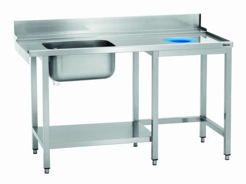 Spültisch Vorabräumung rechts, Abfallschacht,1500x730x900 mm