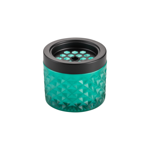 Windaschenbecher, Ø 9,5 cm, türkis, Glas, Metall
