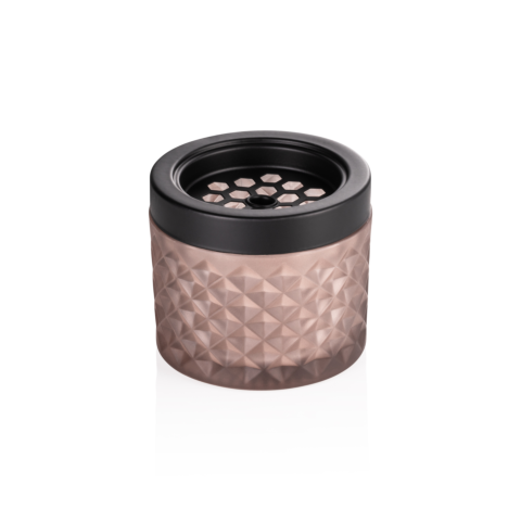Windaschenbecher, Ø 9,5 cm, taupe, Glas, Metall