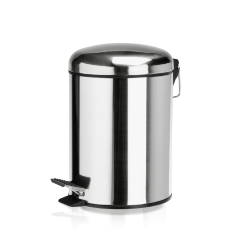 Treteimer mit Kunststoffeinsatz, Ø 20 cm, 5 Liter, Edelstahl
