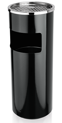 Standascher Abfalleimer schwarz, Ø 25 cm, Höhe 60cm