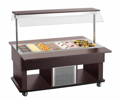 Bartscher Salat-Buffetwagen Kids K4110-150W, 4x 1/1 GN, Wenge