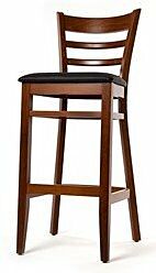Barhocker David 200H Sitz schwarz, Beizton Wallnuss-Gastro-Germany