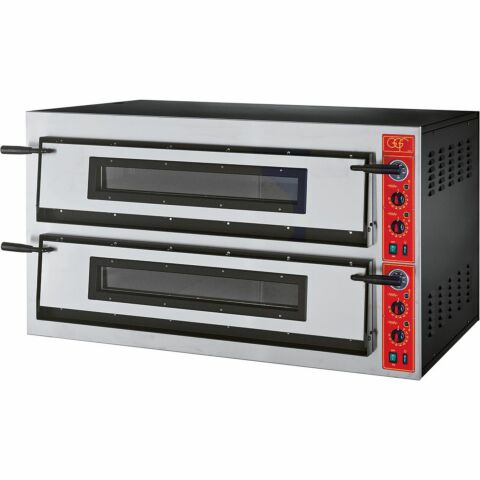 GGF Profi Pizzaofen Vollschamott 2 Backkammern, 18 kW für 12x Ø36cm Pizzen