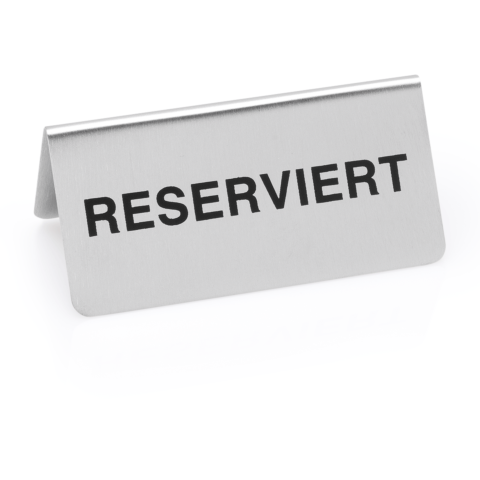Hinweisschild "Reserviert" Set, 10 x 5 x 5 cm, Set á 12 Stück, Chromnickelstahl