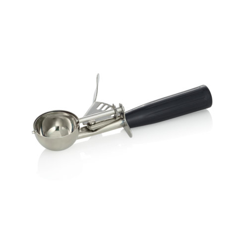 Portionierer, 20,5 cm, Ø 5 cm, schwarzer Griff, Chromnickelstahl 18/8, Polypropylen