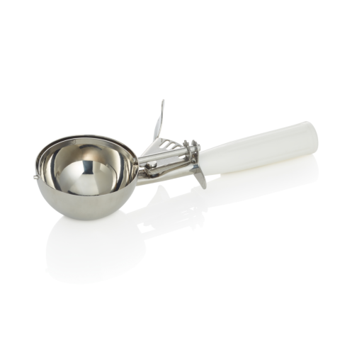Portionierer, 23 cm, Ø 7,6 cm, weißer Griff, Chromnickelstahl 18/8, Polypropylen