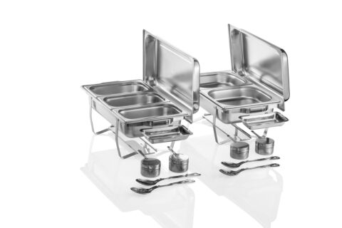 Chafing Dish GN 1/1 Set, 59 x 34 x 49 cm, Set á 2 Stück, Chromnickelstahl