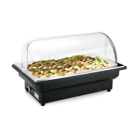 Elektro Chafing Dish GN 1/1 mit Roll Top Deckel,56 x 36 x 32 cm, Chromnickelstahl-Gastro-Germany