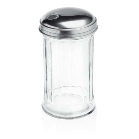 Zuckerstreuer American Style Set, 300 ml, Ø 7,5 cm, Set á 6 Stück, Edelstahl, Glas