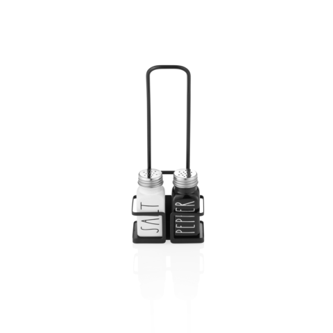 Menage 2-teilig, Salz & Pfeffer, 10 x 8 cm, Edelstahl, Metall, Glas