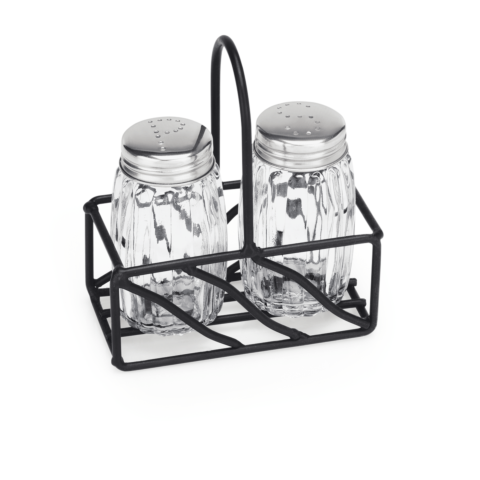 Menage 2-teilig, Salz & Pfeffer, 9,5 x 5 cm, Edelstahl, Stahl, Glas